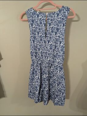 Cupshe Blue and White Floral Romper